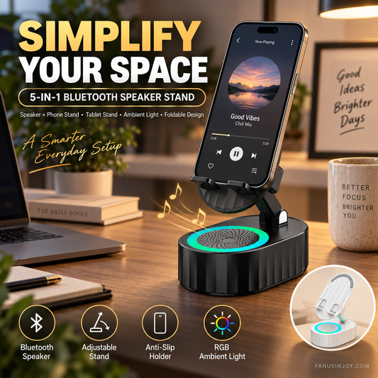 5-in-1 Wireless Induction Bluetooth Speaker Phone Stand