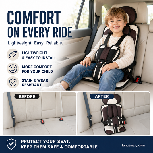 🧳👶 50% OFF! Portable Child Protection Car Seat – Lightweight 0.4kg, foldable & breathable mesh. 5‑point safety harness for 0‑12 years – stress‑free travel! 🚗✨