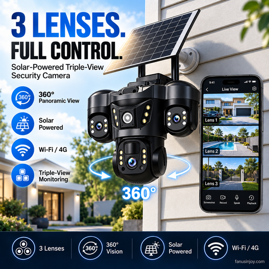 Triple Lens Solar WiFi Security Camera