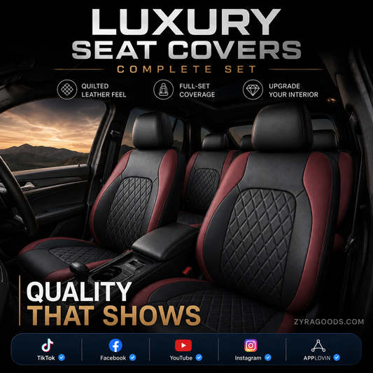 🎁🚗9-Piece Universal Fit Leather Car Seat Cover Set