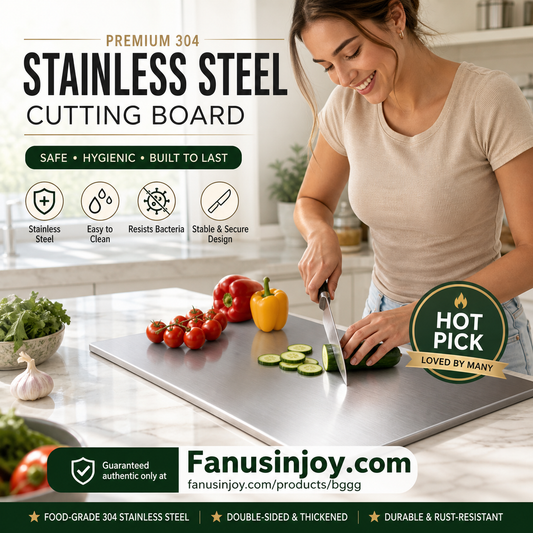 🎁Chef‑Recommended 50% Off！👩‍🍳🔪Must‑Have Cooking Tool！🥩🥦Safer, Cleaner & More Convenient!💥304 Stainless Steel Cutting Board