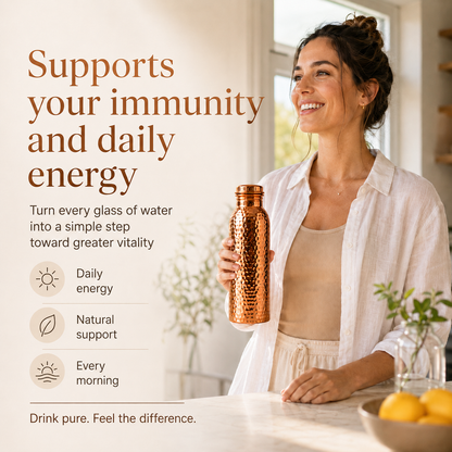 ❄️Summer Fresh 50% Off!💧Premium Water Bottle Made of 100% Solid Copper – Plastic-Free and Inspired by Ayurveda