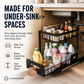 🏠 2-Tier Sliding Organizer – Carbon Steel, Under Sink, Adjustable ✅