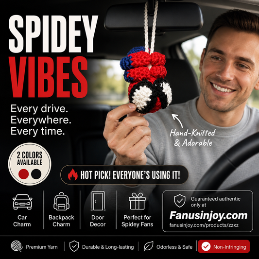 🔥Special Offer for Spider‑Man Movie Release！🎁Take your superhero anywhere ⏰Crochet Spider Car Hanger Ornament🕷️🕸️