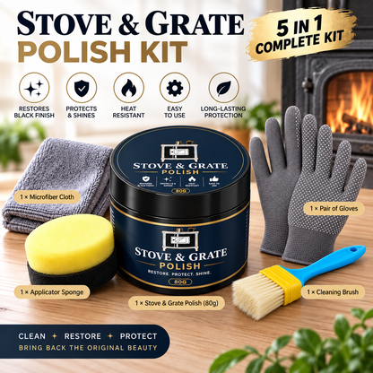 Cast Iron Stove Polish with Sponge 