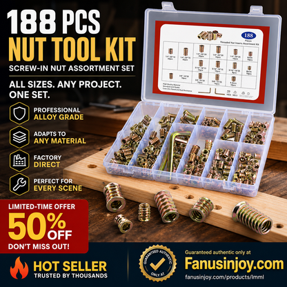 🏭Factory Direct 50% Off 🔥50,000 Units Sold！👷‍♂️🛠️An Essential Tool Set for Craftsmen 🔥188 PCS Hexagon Socket Nuts Set
