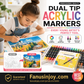✨️Amazing 50% Off！👩‍🎨Recommended by Painters！🌈A Must‑Have for Painting Enthusiasts!🌈Dual Tip Acrylic Paint Pen Marker