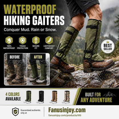 🔥Limited‑time 50% Off！🏕️Must‑have for outdoor lovers！💦Waterproof, dirt‑resistant and 🐍protects against snakes 🕷🦂insects 🐜rats and leeches 🔥Waterproof Hiking Gaiters for Outdoor Adventures