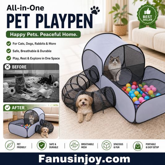 🔥50% Surprise Discount！🐈🐕Amusement Park for Your Fur Babies！Large Cat Tunnel for Play and Lounging