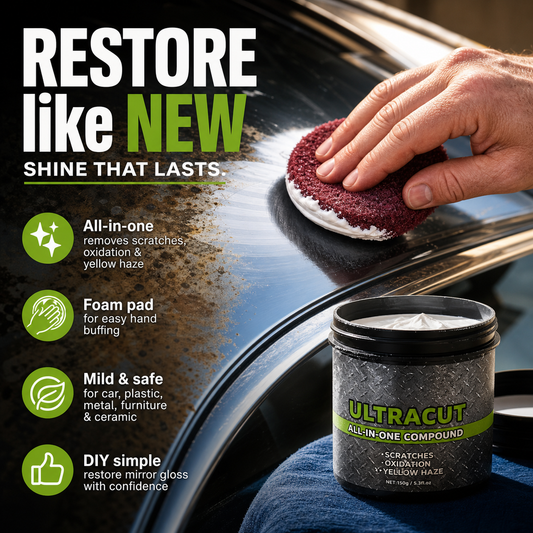🚗50% OFF NOW ! 💦Ultracut Polishing Compound with Polishing Pad – scratch removal, surface restoration, safe mild formula, universal multi-surface use.💞 Auto & household repair essential!🥳