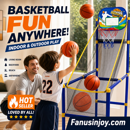 🔥Limited Time 50% Off! 50k Sold! 🏀Make his basketball star dream come true! Kids' Indoor Basketball Arcade Game with 4 Balls