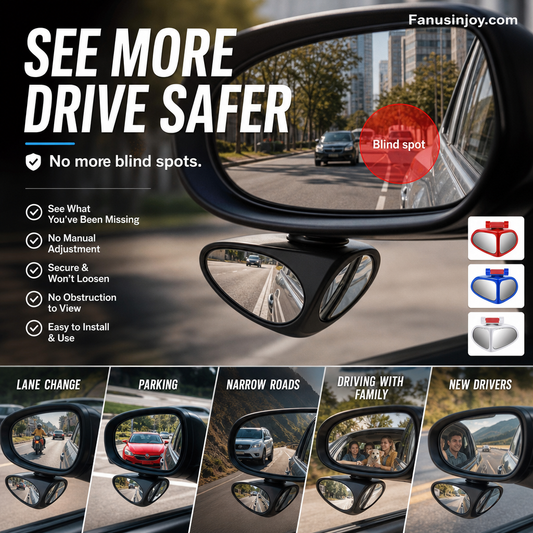 👀🚗Never miss road conditions with full panoramic view-HD Waterproof Dual-Sided Parking Mirror