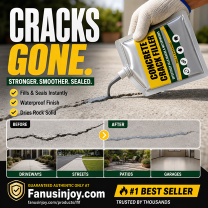 🔥Limited Time 50% OFF！🧱Repair in one click and make items look brand new！✨️Waterproof Concrete Crack Filler & Sealant