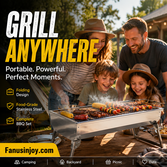 🔥50% OFF! A feast for outdoor BBQ lovers-Portable Foldable Outdoor BBQ Grill