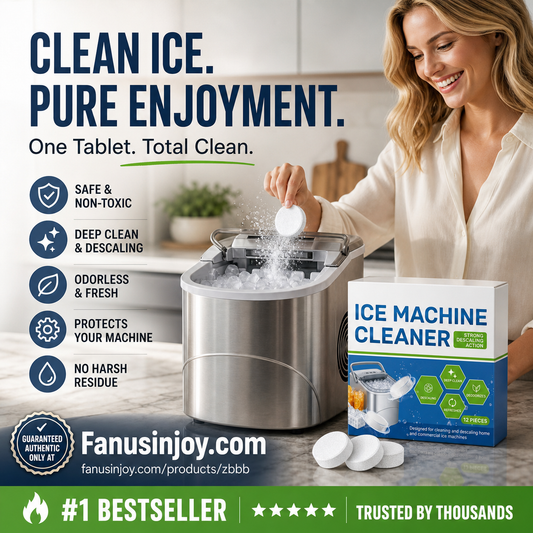 🎁🔥Buy 3 Get 2 Free Limited Offer! 💦🧊Essential Cleaning & Sanitizing Item for Every Household!💧Universal Ice Maker Cleaner Tablets