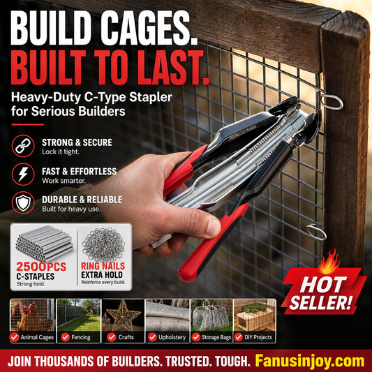 🔥Limited Time 50% OFF！🛠️Finish heavy workloads in one second！Heavy-Duty C-Type Staple Plier for Cage Assembly