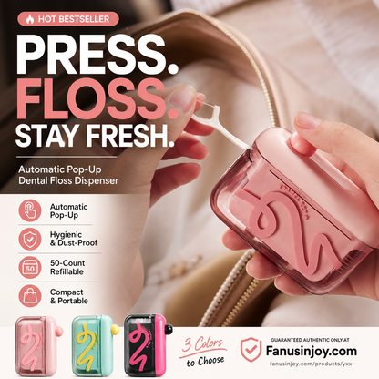 🦷50% OFF Recommended by Dentists！✨Automatic Pop-Up Dental Floss Storage Dispenser，Just Press & Pop, Hygienic Storage. Great Gift For Oral Care Lovers! 💝😁✅
