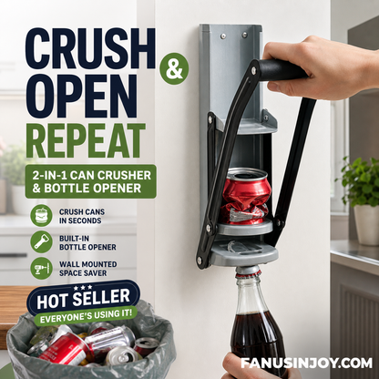 🔥Limited time 50% off！🥂One-touch can & bottle opener, super easy to use！Crushers for Recycling