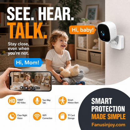 🔥Limited Time 50% Off！📹Care for him anytime, anywhere in every way！2-Way Audio Wireless Security Camera