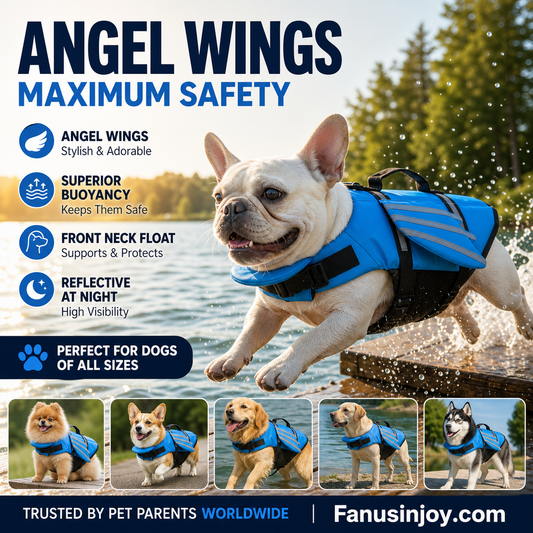 🔥Limited time 50% off！🐕Reflective Angel Wings Dog Life Jacket ✨ Safe swimming for your furry friend