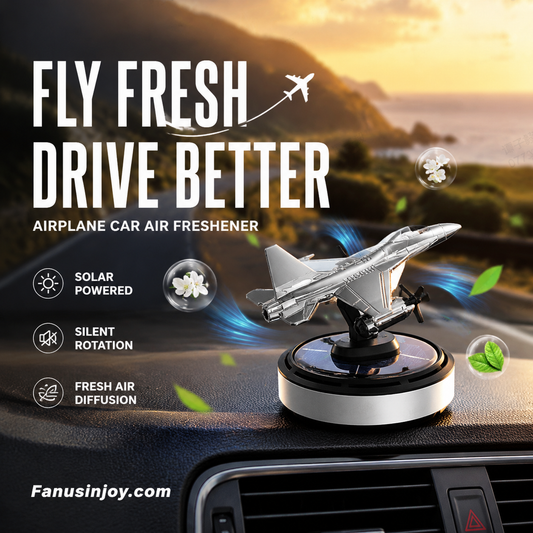 🚗A great car fragrance elevates your driving demeanor instantly！Airplane Solar Energy Rotating Car Air Freshener Scents Diffuser Ornament
