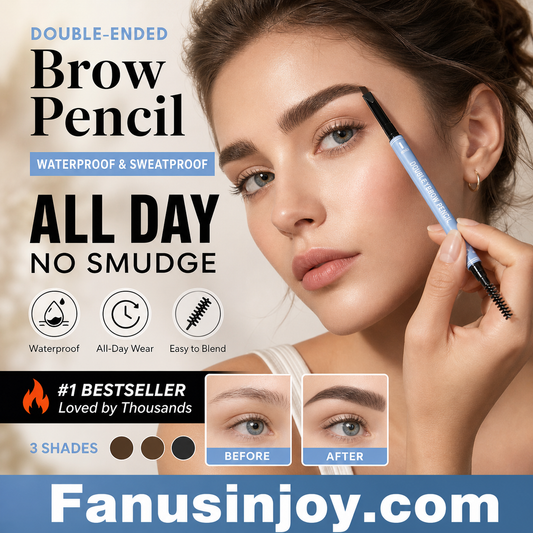 💥Amazing discount！👱‍♀️One-stroke design, reveal your natural beauty！Double-Ended Waterproof Angled Eyebrow Pencil