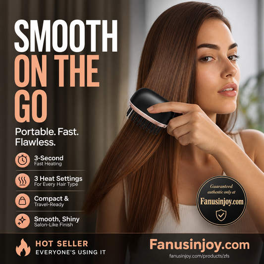 ✨️Limited time 50% off! 🔥Heats in 3 seconds 👱‍♀️style your hair anytime anywhere!Mini Cordless Hair Straightener Comb