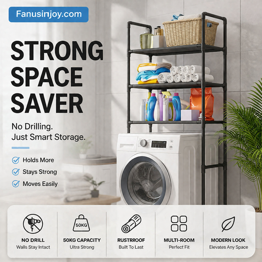 🔥50,000 items have been sold! One-click tidying up!No-Drill Bathroom & Laundry Organizer Shelf