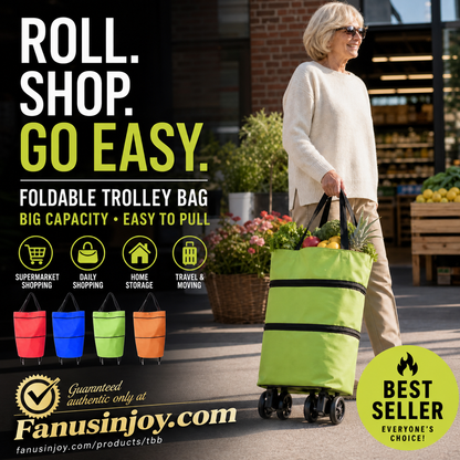 🔥2026 Hot Sale 50% OFF🔥Stylish Large Capacity Foldable Trolley Bag👜 Perfect for Shopping & Travel！2-in-1 Foldable Shopping Cart