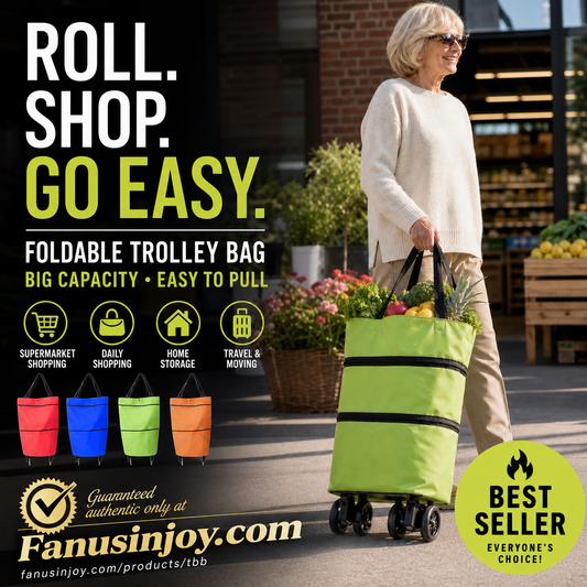 🔥2026 Hot Sale 50% OFF🔥Stylish Large Capacity Foldable Trolley Bag👜 Perfect for Shopping & Travel！2-in-1 Foldable Shopping Cart