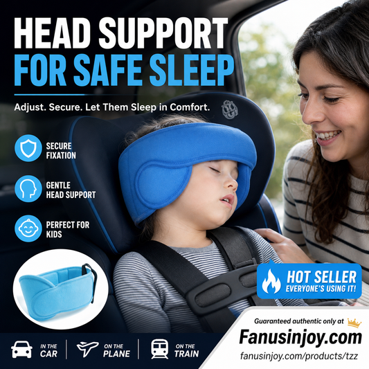 📢📢50% OFF !! 👧Protect your child’s sleep safety ⏰Kids Car Sleeping Head Support Band – Adjustable Toddler Sleep Headrest Pillow, Anti-Droop Child Head Stabilizer for Car Seats