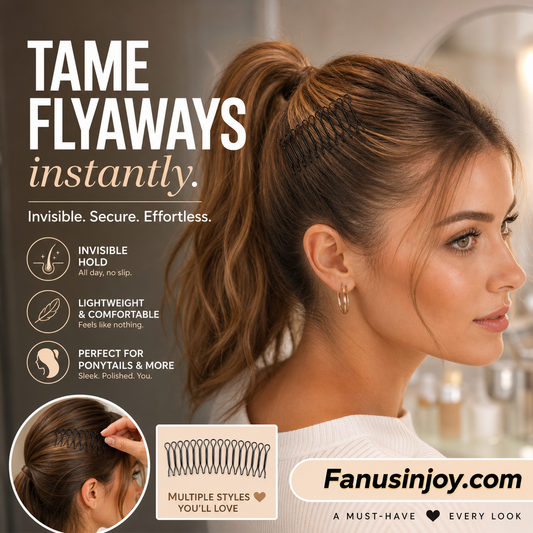 🔥Limited time 50% off！👱‍♀️Tame stray hairs and create sleek hairstyles！✨️Flexible Invisible Grip Flyaway Hair Comb