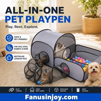 🔥50% Surprise Discount！🐈🐕Amusement Park for Your Fur Babies！Large Cat Tunnel for Play and Lounging