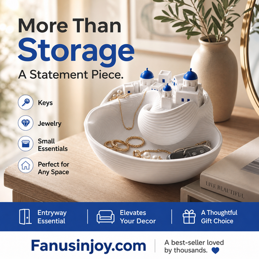⌛️Limited time 50% off! 🗝️Furniture to show your high-end taste! Blue and White Ocean Theme Key Holder Tray Ceramic Home Decor