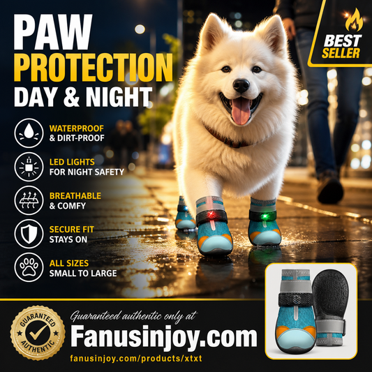 ✨️Amazing 50% Off！🐕Must‑have for pet owners！🐶Protect paws from dirt and prevent your pet from getting lost！👟Breathable Mesh Dog Shoes with Luminous Design