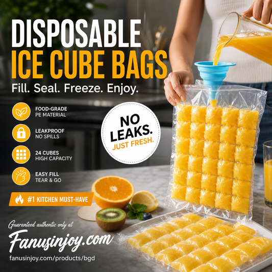 🧊✨ Self-Sealing Disposable Ice Cube Bags – 24-Cube Large Size, Food-Grade PE, Leak-Proof & Easy Tear Design – Fresh, Clean Ice Anytime! ❄️🍹