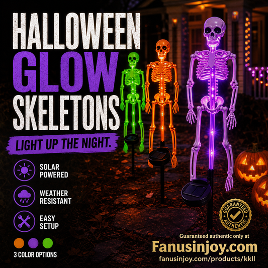 👻50% Off For Halloween! 💀Best Decorations For Spooky Ghost Vibes!🎃💡 Solar Skeleton Stake Lights – Glow In The Dark, Solar Powered, Easy To Install. Ideal For Haunted Yard, Porch & Walkway! 👻🪦✅