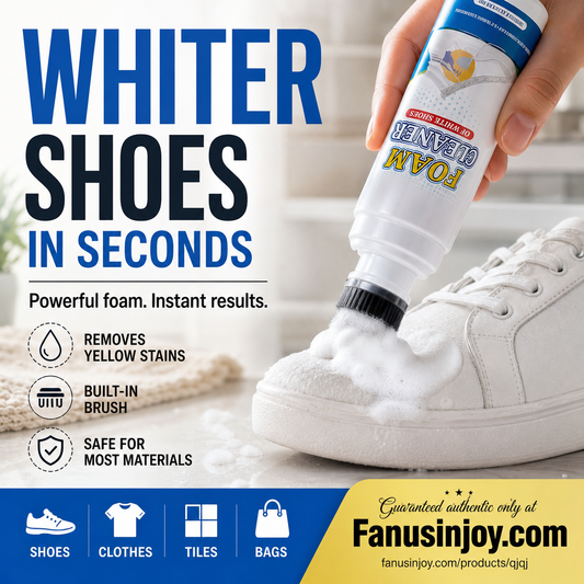 🔥Buy 3 Get 2 Free！🥼Yellow stain remover brightens clothes and tiles！Rinse-Free Foam Cleaner with Built-In Brush