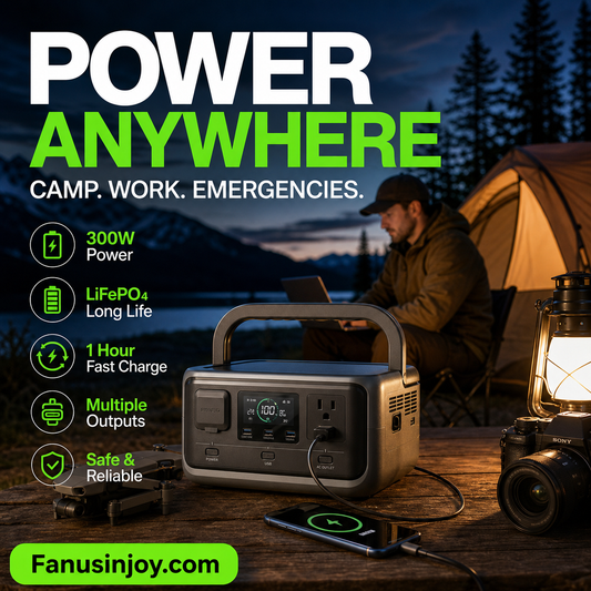 ⌛️Limited Time 50% OFF! 🔋Portable power supply, no fear of power cuts! ⚡️300W Outdoor Power Supply with LFP Battery