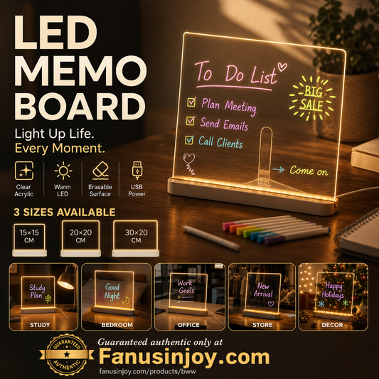 🔥50% surprise discount！🔆Must-have items to boost life sense of ritual！Rewritable LED Note Board with 7 Color Pens
