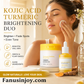 🔥Limited time 50% off！👱‍♀️Wipe away impurities instantly for bright, smooth skin！Kojic Acid Turmeric Brightening Serum