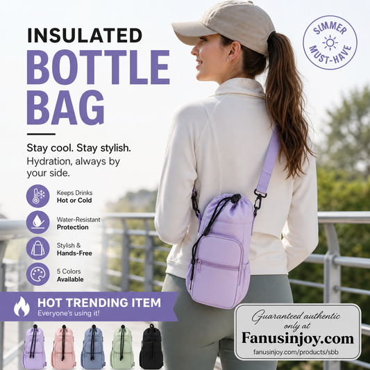 🌈Summer special 50% off！🔥Over 100,000 sold！❄️Stylish, practical and a travel essential！Water Bottle Carrier Bag with Phone Pockets
