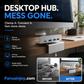 💥Limited Time 50% Off! 🖥️Tame messy computer cables! Clamp-On USB 3.0 Hub Aluminum Alloy 4-Port Docking Station