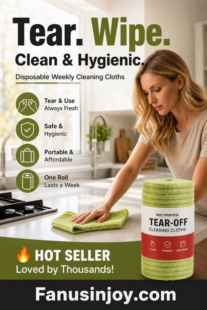 💥Buy 3 Get 2 Free! ✨️Keep your cleaning cloths clean and hygienic all the time!Multipurpose Reusable Tear-Off Cleaning Cloth Roll