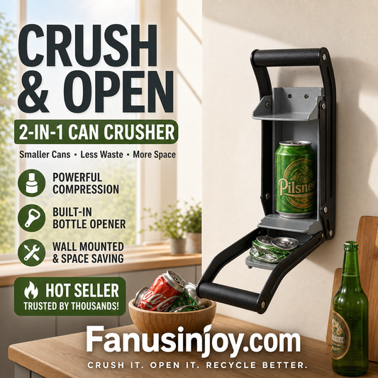 🔥Limited time 50% off！🥂One-touch can & bottle opener, super easy to use！Crushers for Recycling