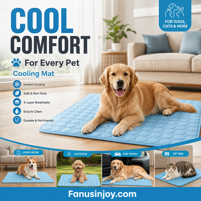 💥As low as £9.9! ❄️Give your furry friend a cool summer!🧊Pet Cooling Ice Silk Mat – Summer Cooling Pet Bed Pad for Dogs and Cats, Breathable Washable Sleeping Cushion for Indoor and Outdoor Use, Lightweight Cooling Crate and Sofa Pet Mat