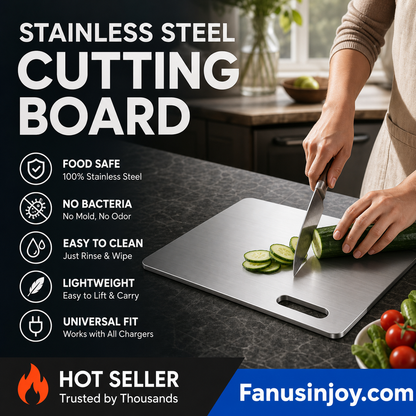 🔥Limited Time 50% OFF! 🔪Keep food safe and stop bacteria from growing! Stainless Steel Household Thickened Anti-Mould Cutting Board