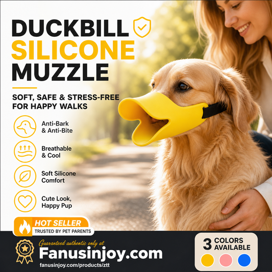 🎉🎉Surprise 56% off！🐕Protect you and your furry friends！😊Cute Duck Bill Silicone Dog Muzzle