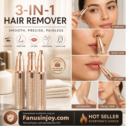 📢📢50% OFF !! ⏰3-in-1 Electric Eyebrow Trimmer – Interchangeable Heads for Brows, Face, and Detail Trimming – Ideal for Men and Women, Keeps You Groomed Anywhere, Anytime