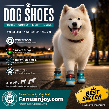 ✨️Amazing 50% Off！🐕Must‑have for pet owners！🐶Protect paws from dirt and prevent your pet from getting lost！👟Breathable Mesh Dog Shoes with Luminous Design